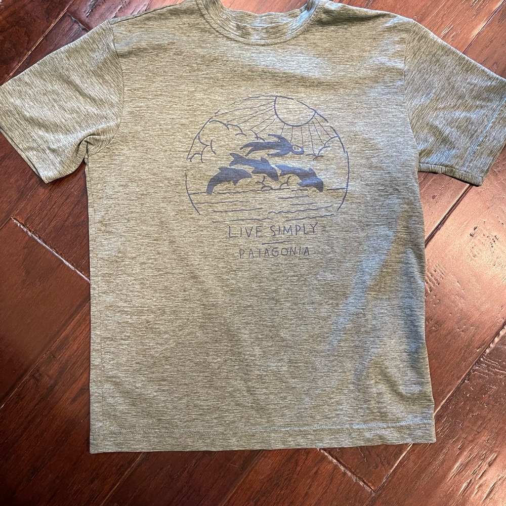 Patagonia Boys's Heather Green Graphic Tee